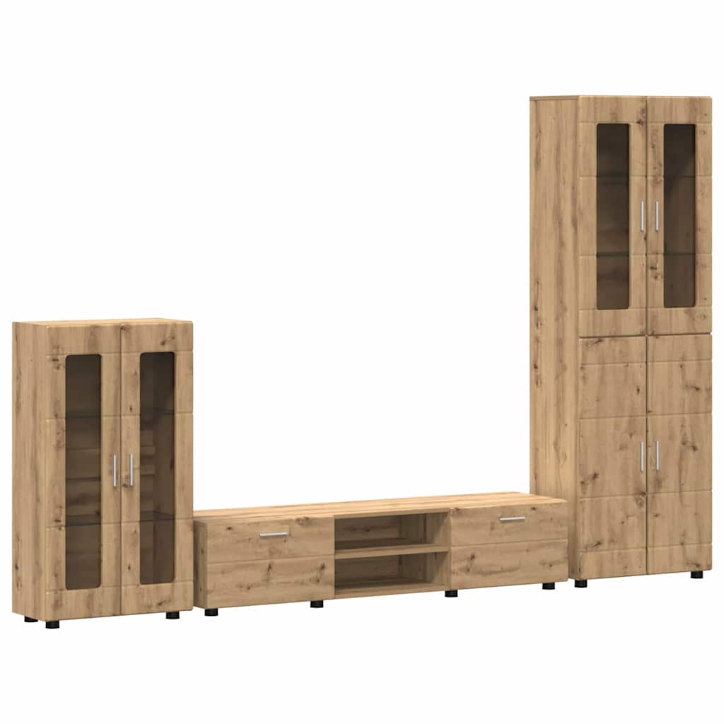 vidaXL Σετ επίπλου τηλεόρασης με συρτάρι FLORIN 3 pcs Artisan Oak