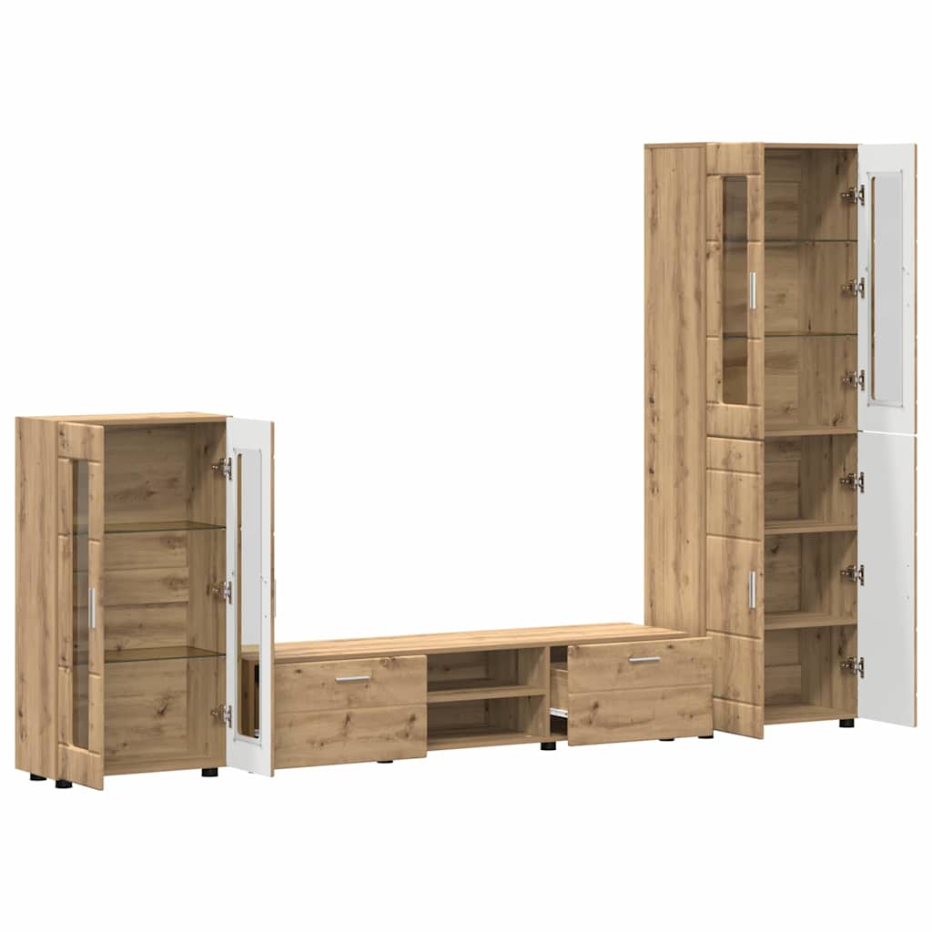 vidaXL Σετ επίπλου τηλεόρασης με συρτάρι FLORIN 3 pcs Artisan Oak
