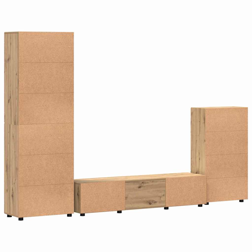 vidaXL Σετ επίπλου τηλεόρασης με συρτάρι FLORIN 3 pcs Artisan Oak