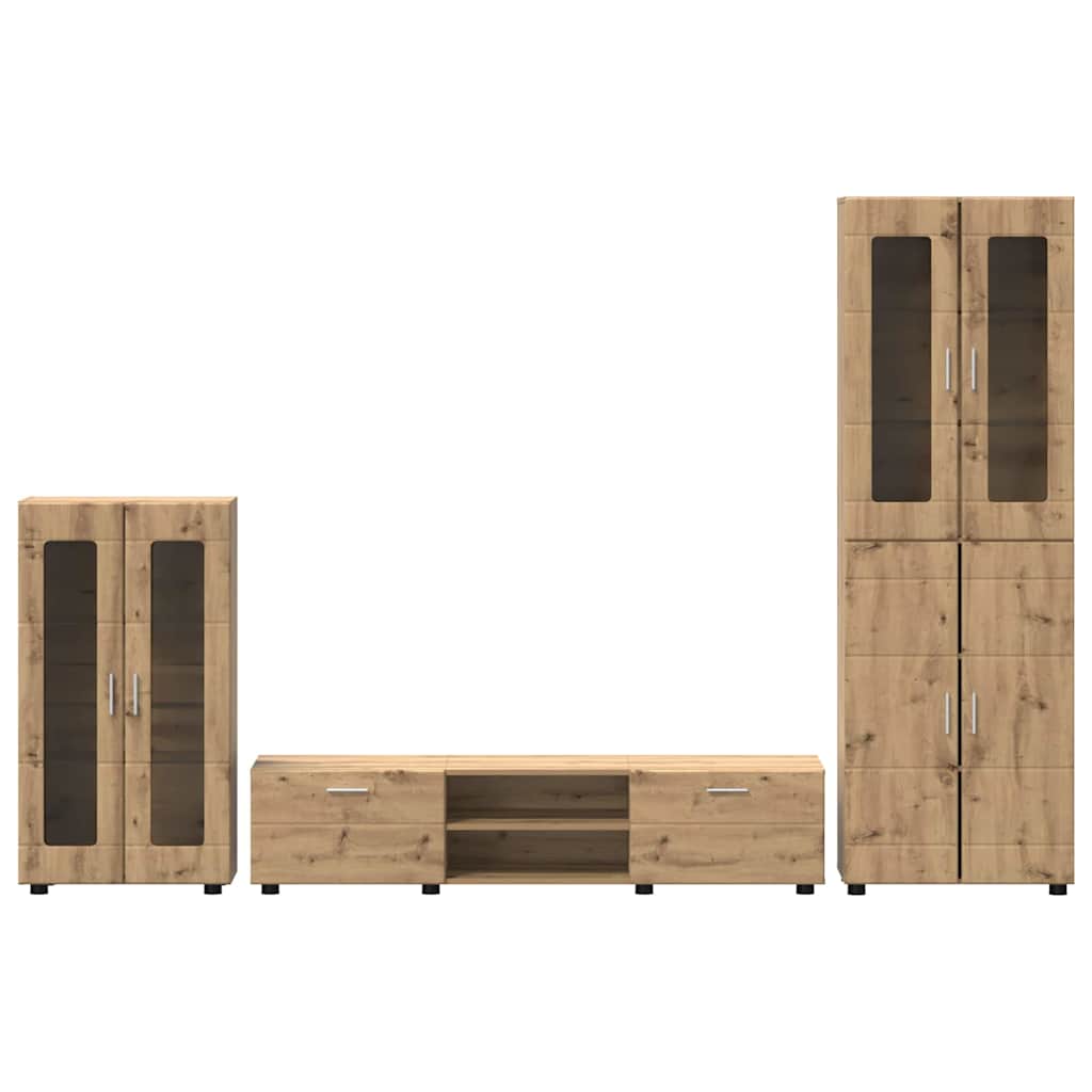 vidaXL Σετ επίπλου τηλεόρασης με συρτάρι FLORIN 3 pcs Artisan Oak