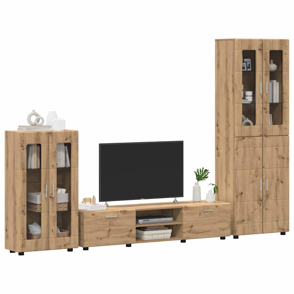 vidaXL Σετ επίπλου τηλεόρασης με συρτάρι FLORIN 3 pcs Artisan Oak