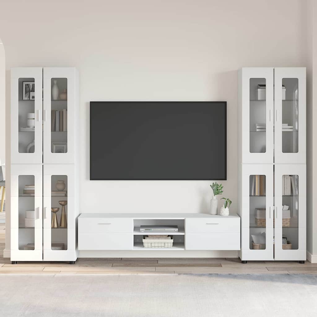 vidaXL Σετ επίπλου τηλεόρασης FLORIN 3 pcs Λευκό Επεξεργασμένο ξύλο