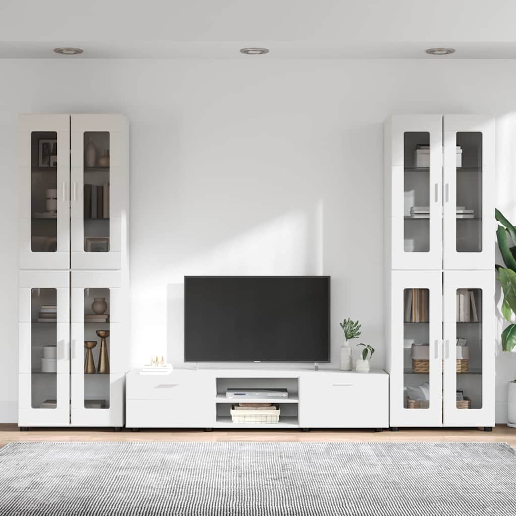 vidaXL Σετ επίπλου τηλεόρασης FLORIN 3 pcs Λευκό Επεξεργασμένο ξύλο