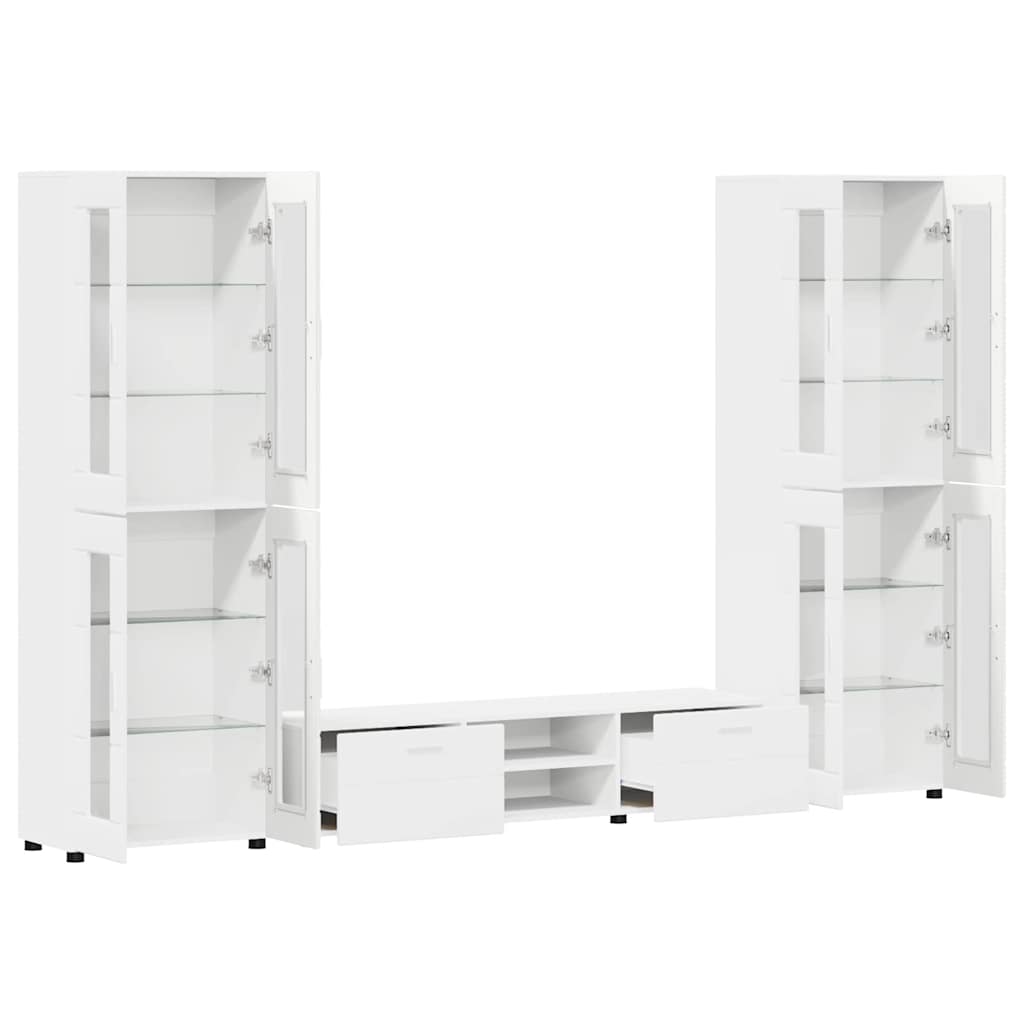 vidaXL Σετ επίπλου τηλεόρασης FLORIN 3 pcs Λευκό Επεξεργασμένο ξύλο