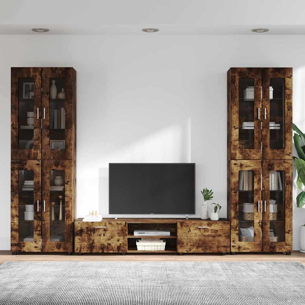 vidaXL Σετ επίπλου τηλεόρασης με συρτάρι FLORIN 3 pcs Καπνιστό Δρύς
