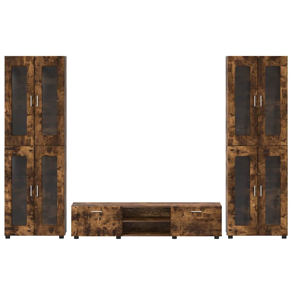 vidaXL Σετ επίπλου τηλεόρασης με συρτάρι FLORIN 3 pcs Καπνιστό Δρύς