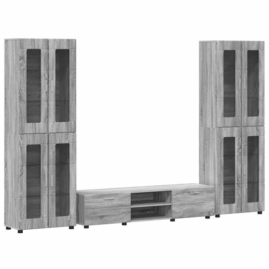 vidaXL Σετ επίπλου τηλεόρασης με συρτάρι FLORIN 3 pcs Γκρίζο Σονομα