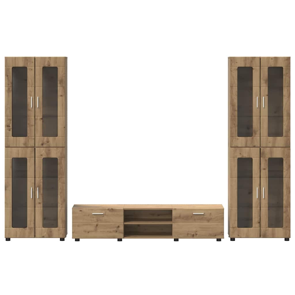 vidaXL Σετ επίπλου τηλεόρασης FLORIN 3 pcs Artisan Oak