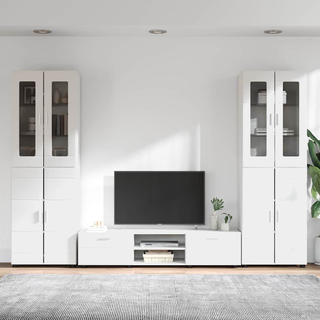 vidaXL Σετ επίπλου τηλεόρασης FLORIN 3 pcs Λευκό Επεξεργασμένο ξύλο