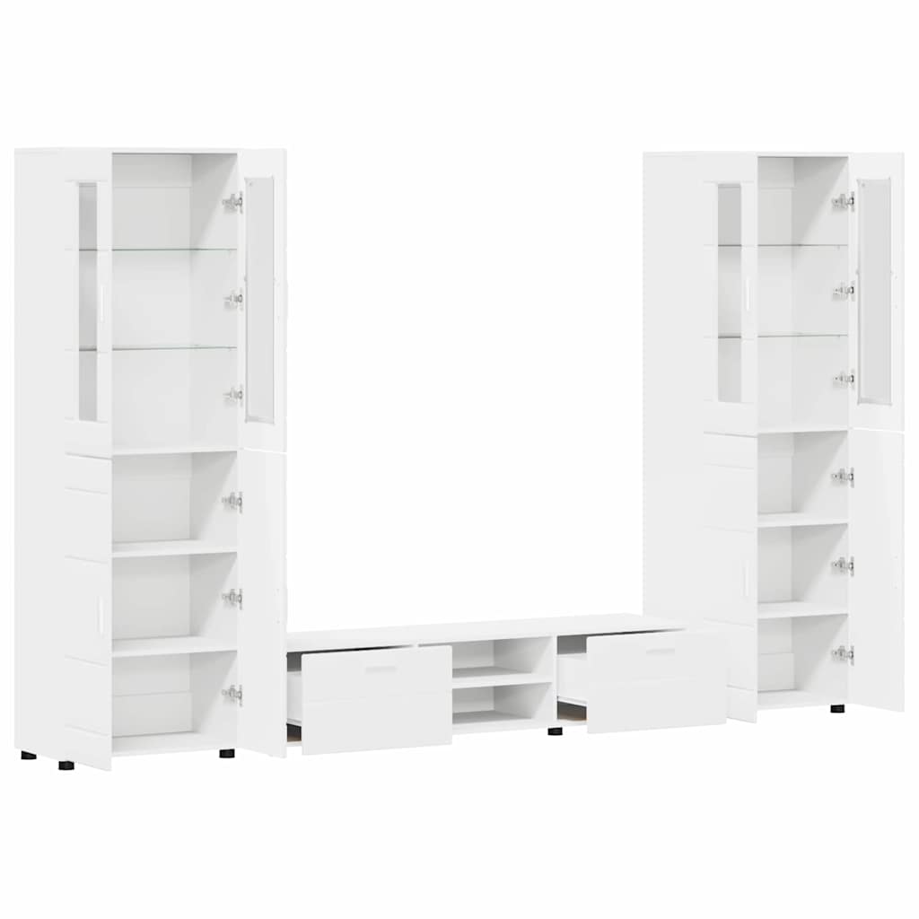 vidaXL Σετ επίπλου τηλεόρασης FLORIN 3 pcs Λευκό Επεξεργασμένο ξύλο
