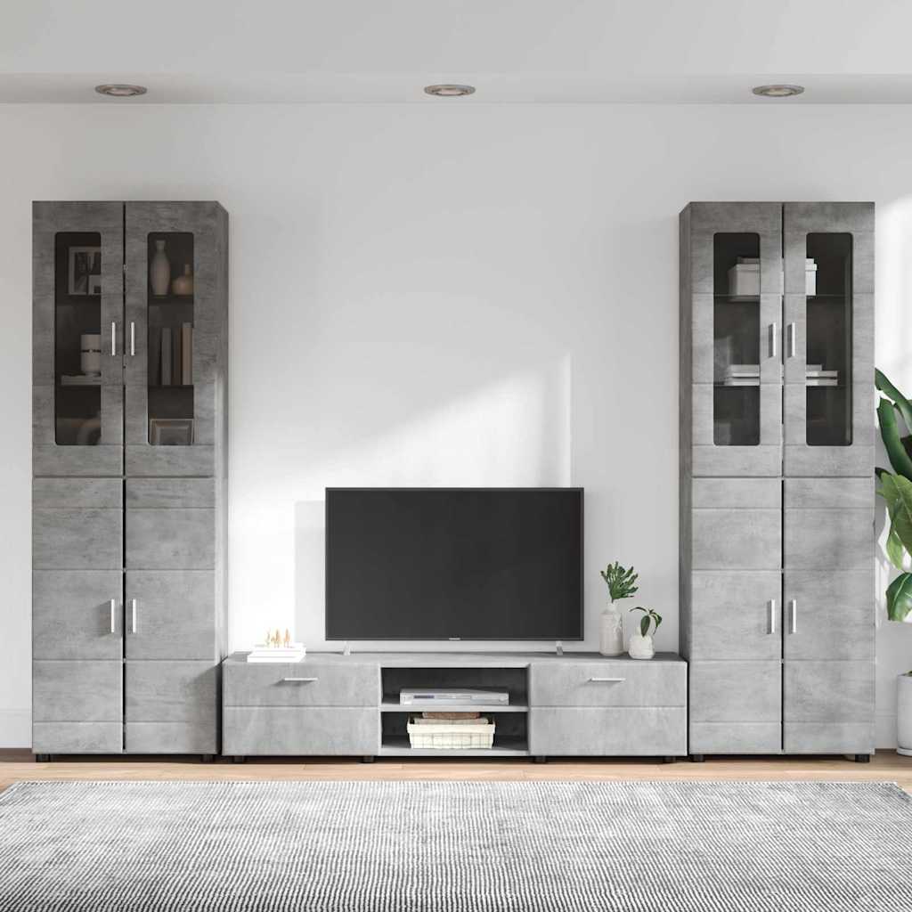 vidaXL Σετ επίπλου τηλεόρασης με συρτάρι FLORIN 3 pcs Σκυρόδεμα Γκρι