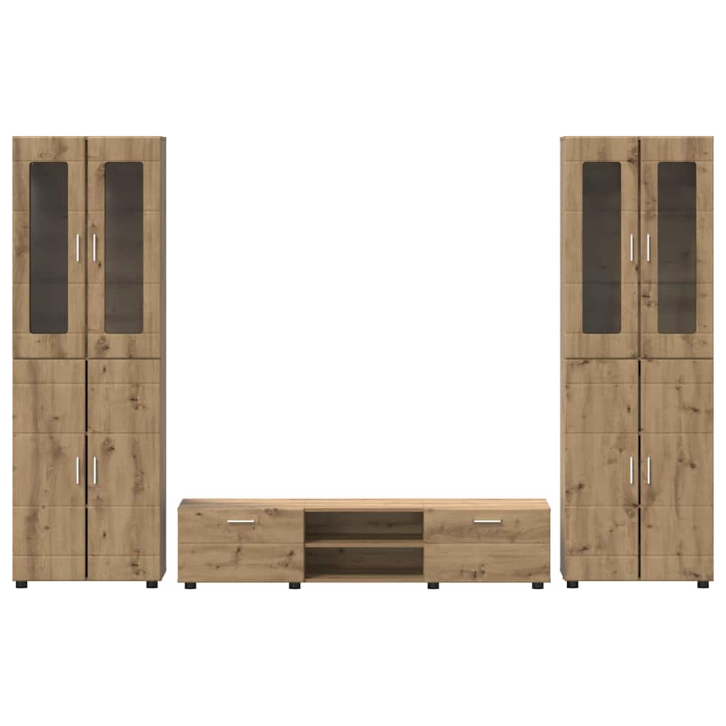 vidaXL Σετ επίπλου τηλεόρασης FLORIN 3 pcs Artisan Oak