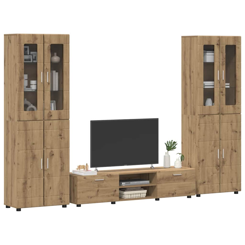 vidaXL Σετ επίπλου τηλεόρασης FLORIN 3 pcs Artisan Oak