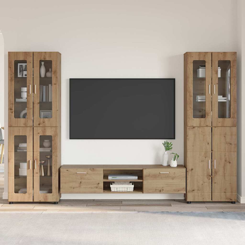 vidaXL Σετ επίπλου τηλεόρασης με συρτάρι FLORIN 3 pcs Artisan Oak
