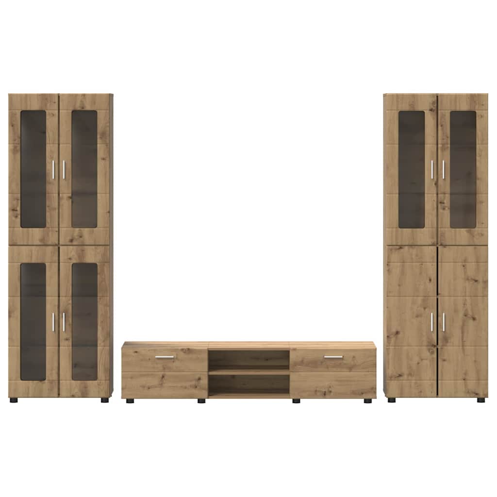 vidaXL Σετ επίπλου τηλεόρασης με συρτάρι FLORIN 3 pcs Artisan Oak