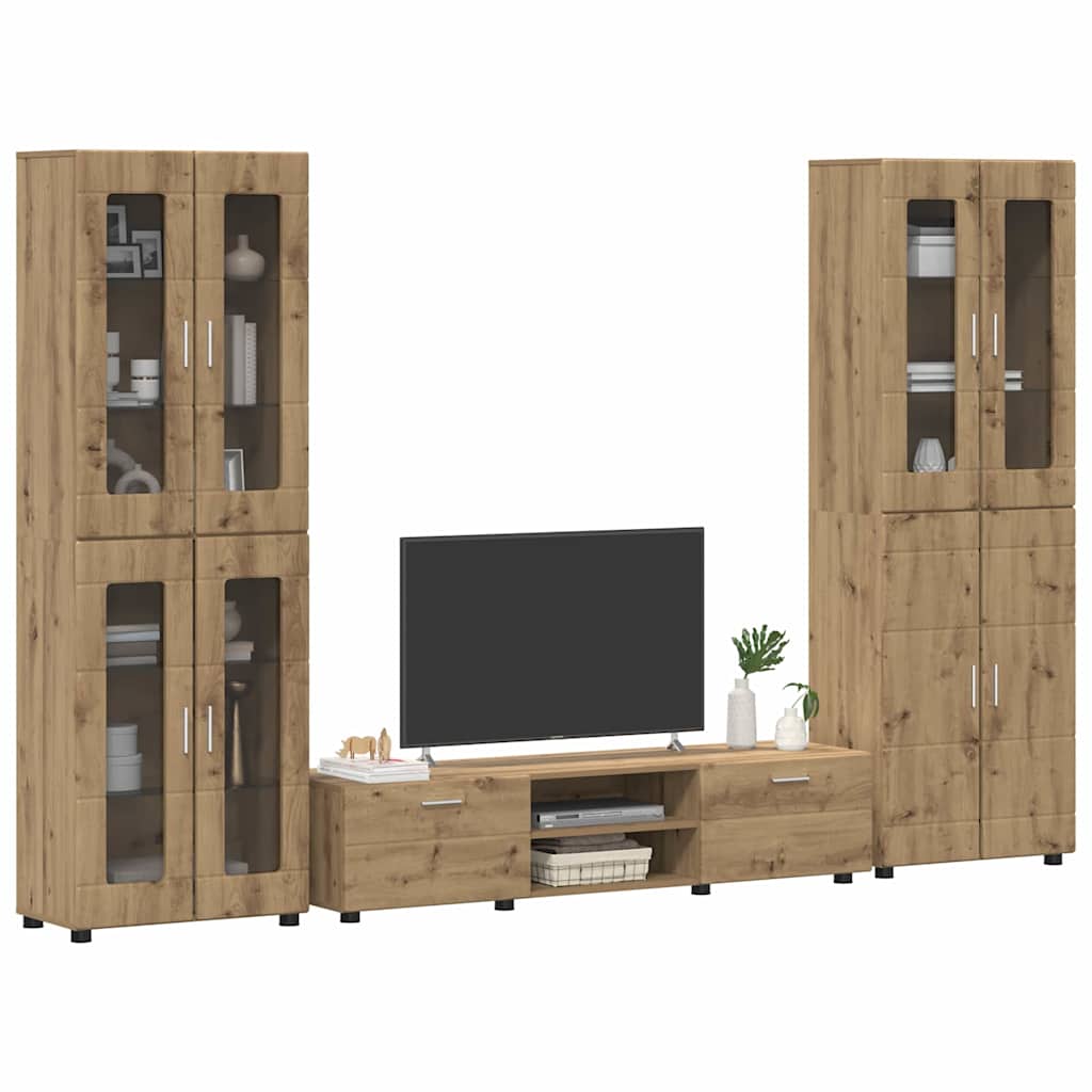 vidaXL Σετ επίπλου τηλεόρασης με συρτάρι FLORIN 3 pcs Artisan Oak