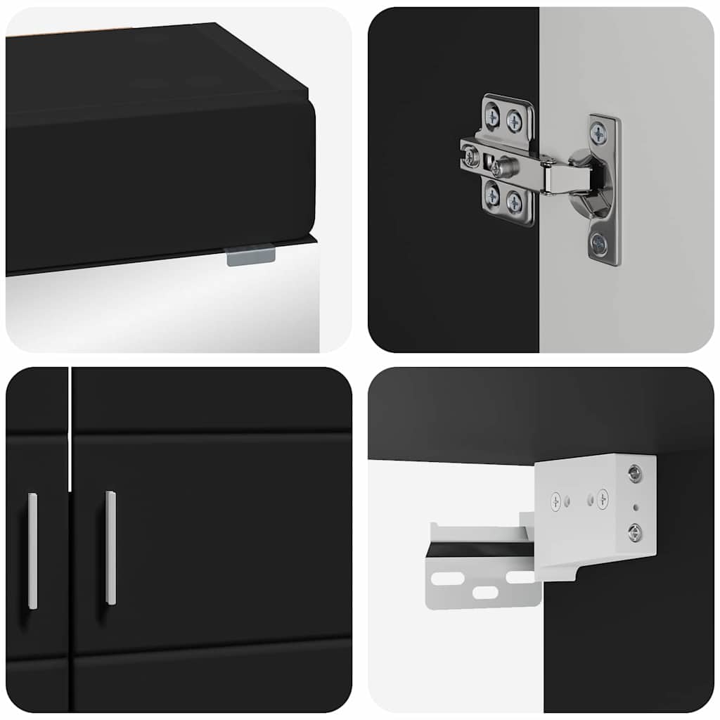 vidaXL Σετ Επίπλων Μπάνιου TULUM 2 τμχ. Μαύρο 60 x 34 x 63 εκ