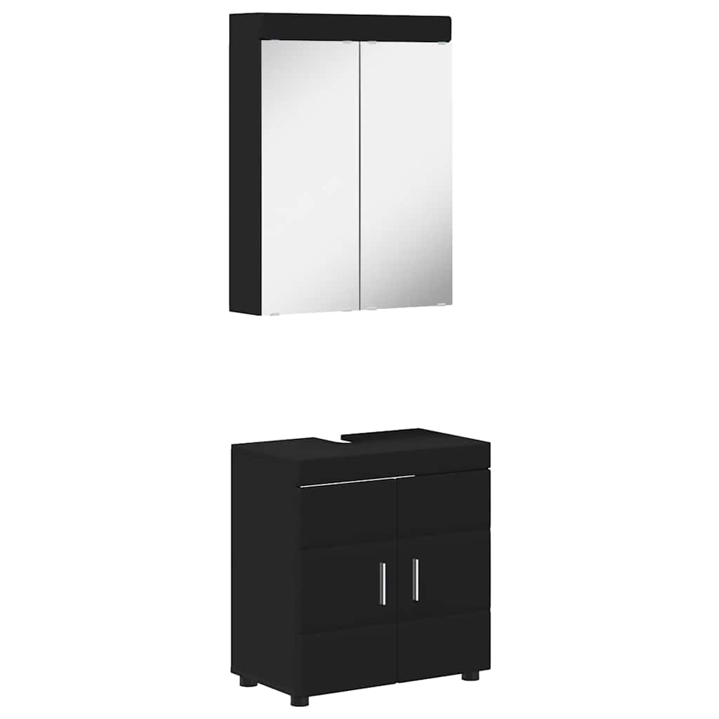 vidaXL Σετ Επίπλων Μπάνιου TULUM 2 τμχ. Μαύρο 60 x 34 x 63 εκ