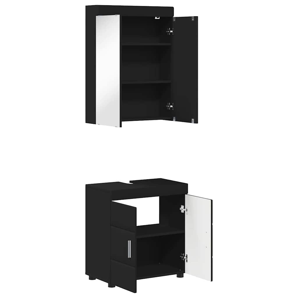 vidaXL Σετ Επίπλων Μπάνιου TULUM 2 τμχ. Μαύρο 60 x 34 x 63 εκ
