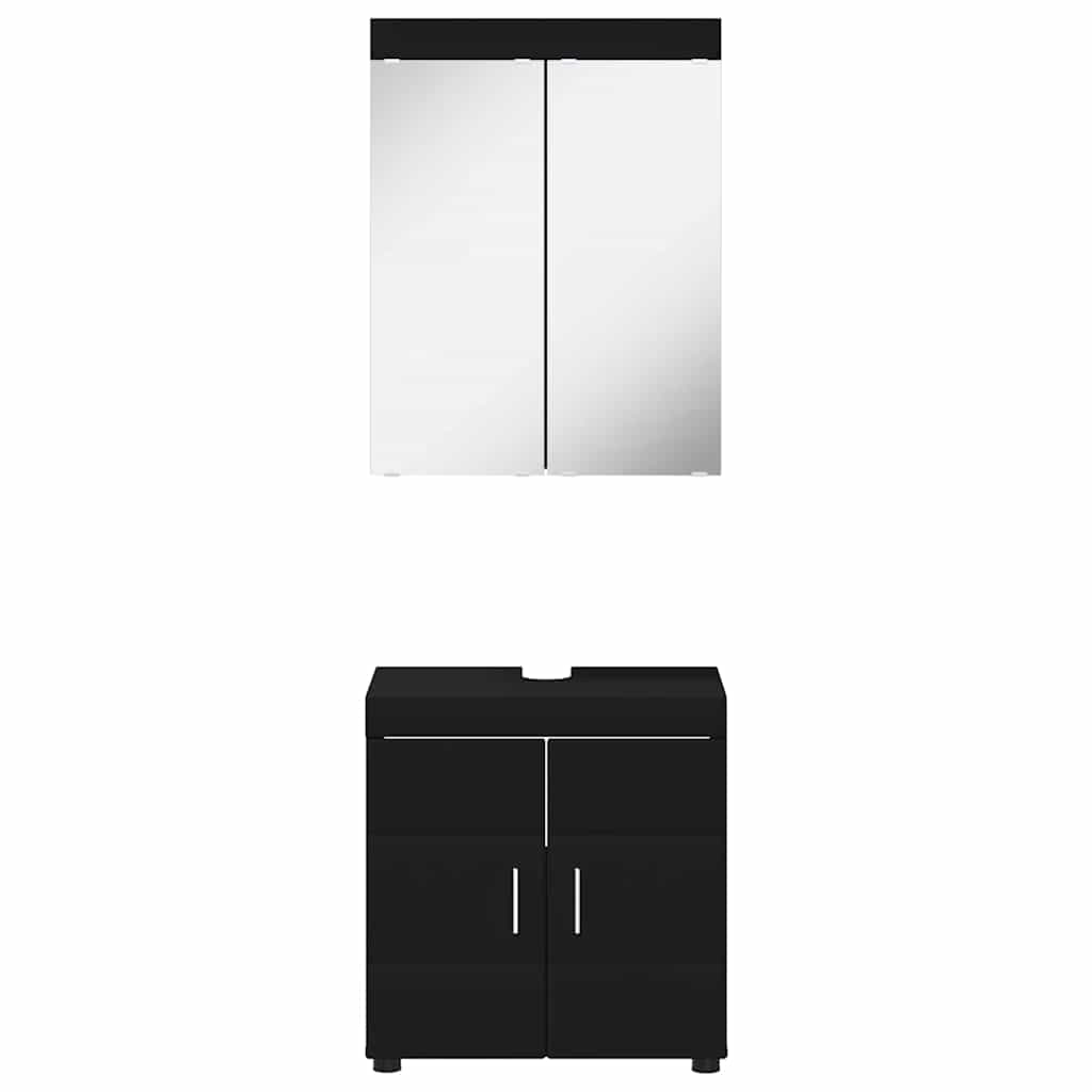 vidaXL Σετ Επίπλων Μπάνιου TULUM 2 τμχ. Μαύρο 60 x 34 x 63 εκ