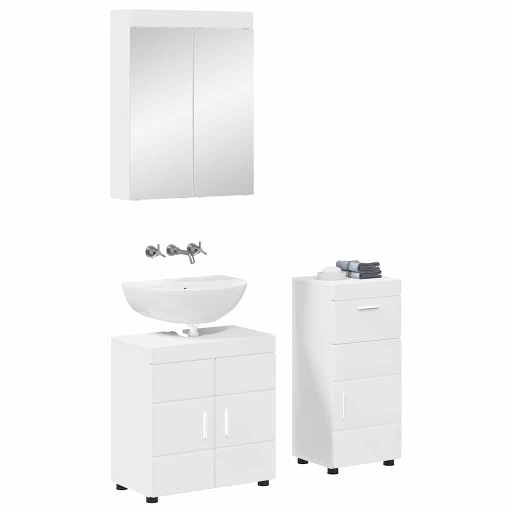 vidaXL Σετ Επίπλων Μπάνιου TULUM 3 τεμ. Λευκό 60 x 34 x 63 εκ