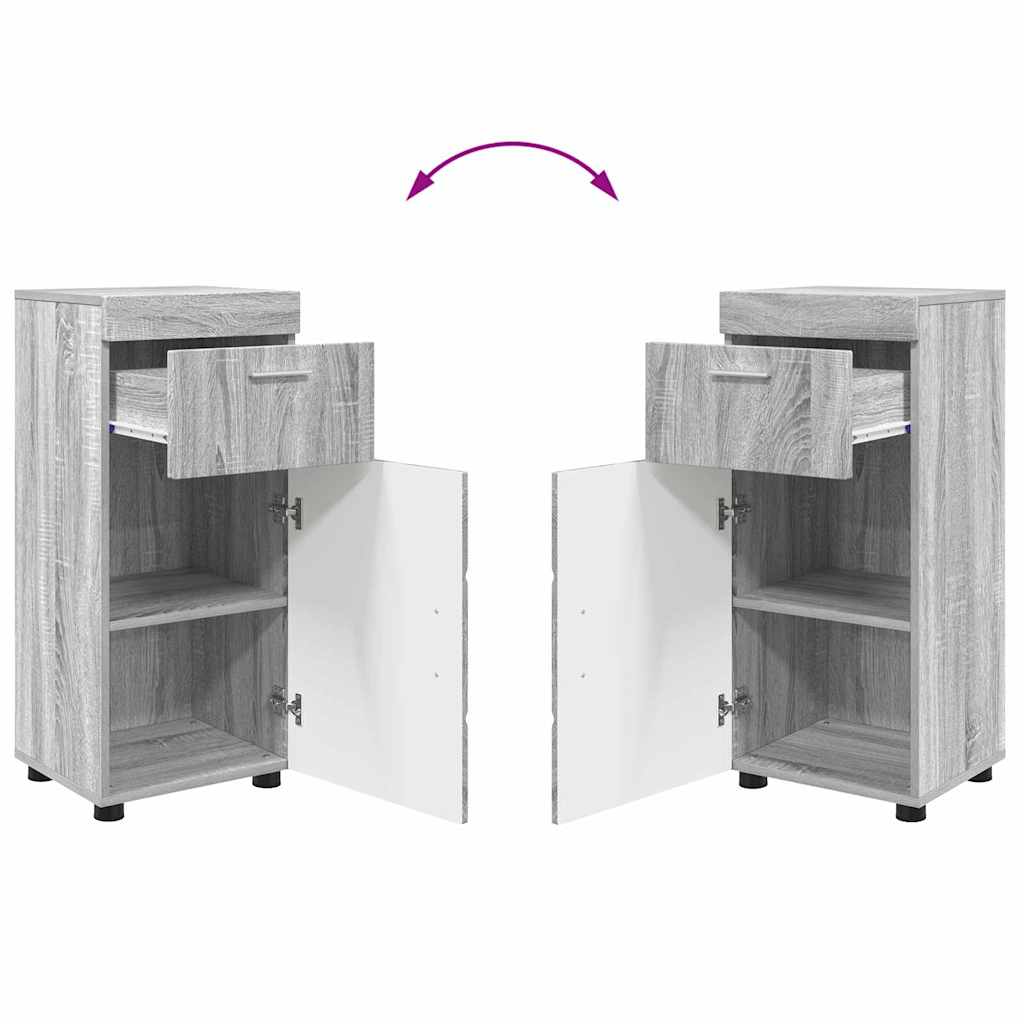 vidaXL Σετ Επίπλων Μπάνιου TULUM 3 τμχ. Γκρίζο Σονομα 60 x 34 x 63 εκ