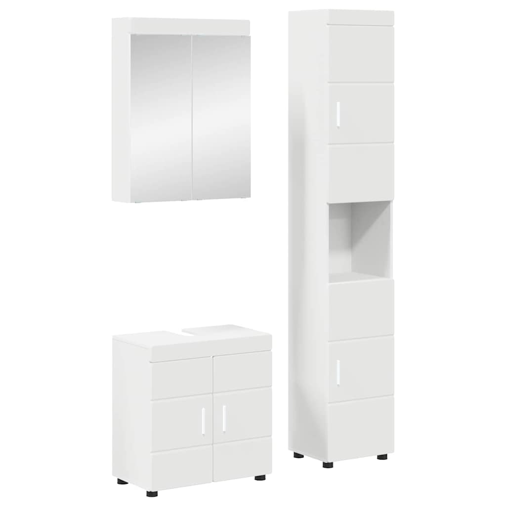 vidaXL Σετ Επίπλων Μπάνιου TULUM 3 τεμ. Λευκό 60 x 34 x 63 εκ