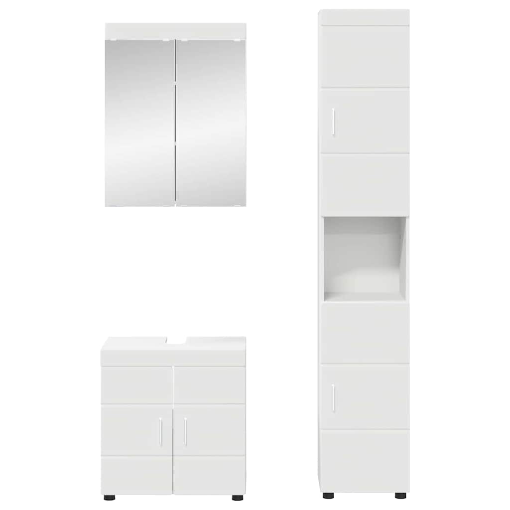 vidaXL Σετ Επίπλων Μπάνιου TULUM 3 τεμ. Λευκό 60 x 34 x 63 εκ