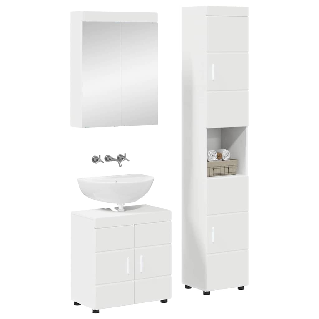 vidaXL Σετ Επίπλων Μπάνιου TULUM 3 τεμ. Λευκό 60 x 34 x 63 εκ