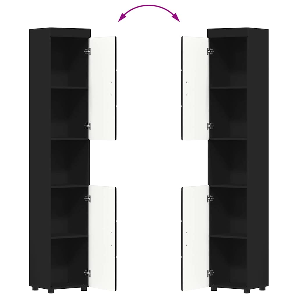 vidaXL Σετ Επίπλων Μπάνιου TULUM 3 τμχ. Μαύρο 60 x 34 x 63 εκ