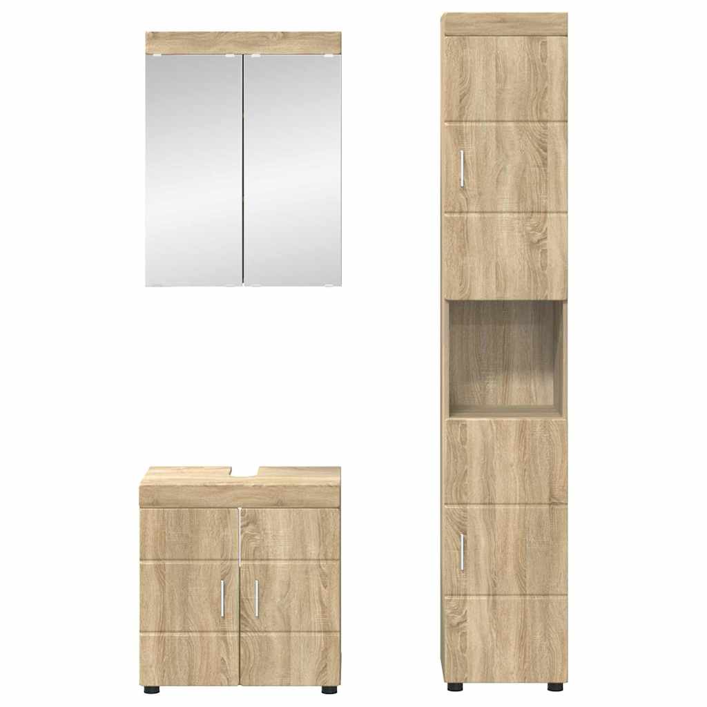 vidaXL Σετ Επίπλων Μπάνιου TULUM 3 τμχ. Δρύς Sonoma 60 x 34 x 63 εκ