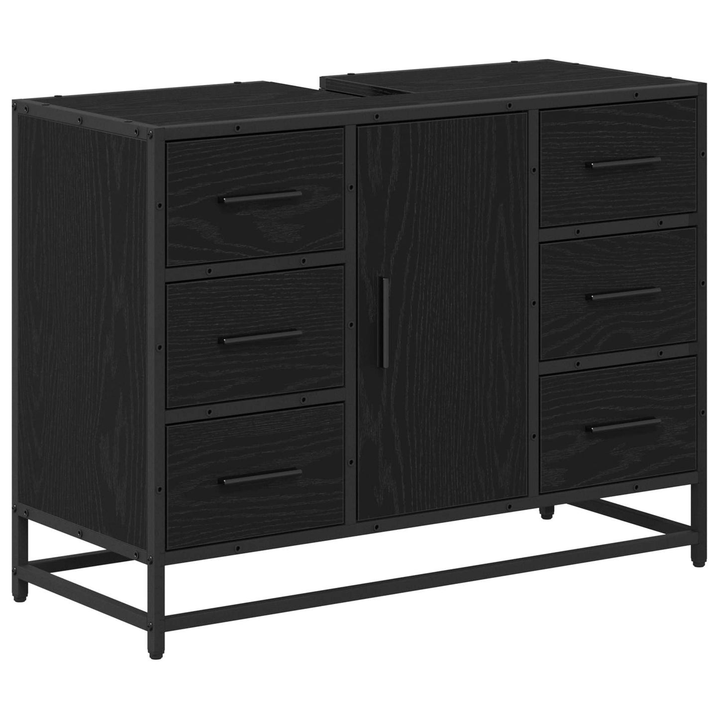 vidaXL Σετ Επίπλων Μπάνιου 3 τμχ. Μαύρη Οξυά 80 x 33 x 60 εκ