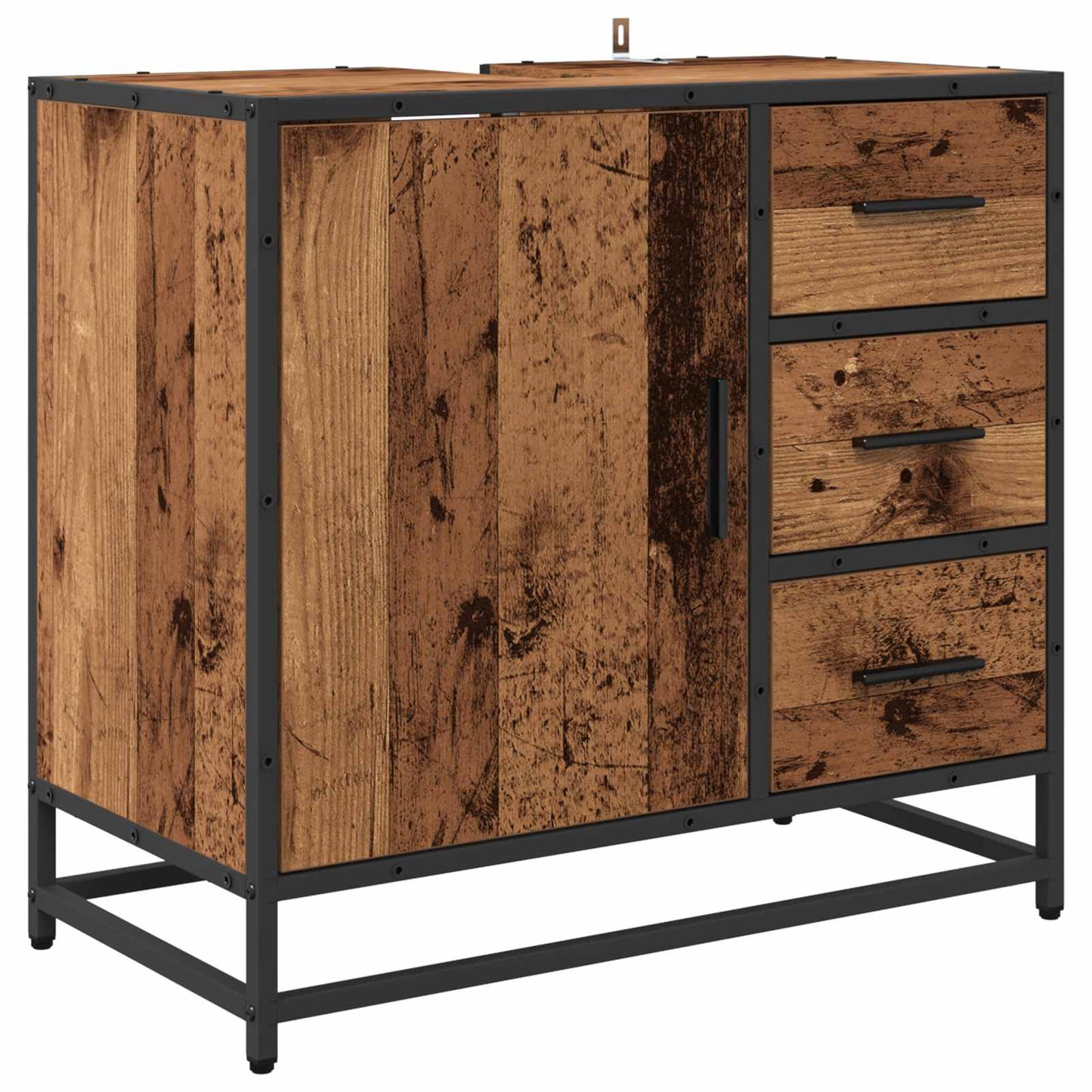 vidaXL Σετ Επίπλων Μπάνιου 2 τμχ. Παλιό Ξύλο 65 x 33 x 60 εκ