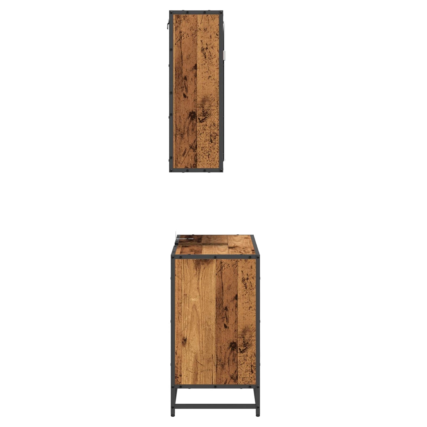 vidaXL Σετ Επίπλων Μπάνιου 2 τμχ. Παλιό Ξύλο 65 x 33 x 60 εκ
