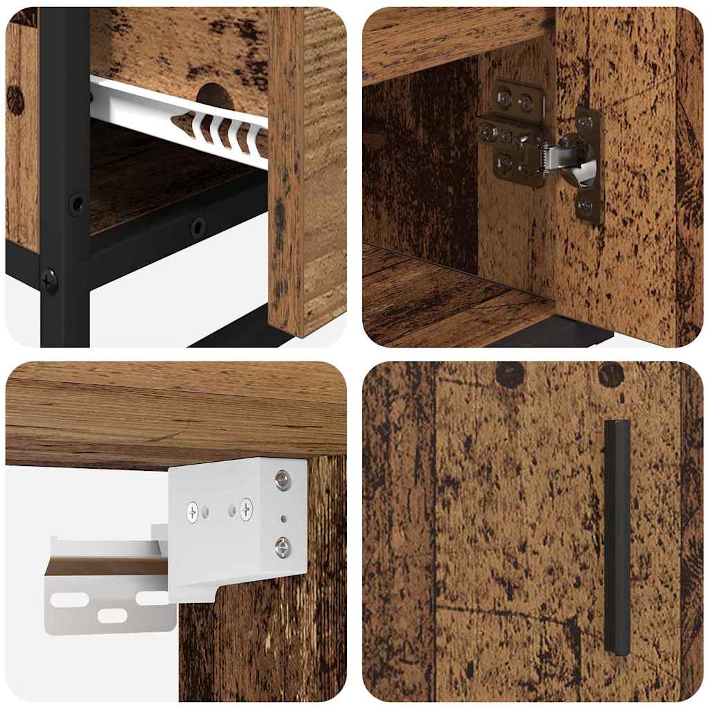 vidaXL Σετ Επίπλων Μπάνιου Επιτοίχιο 3 pcs Παλαιό ξύλο 65 x 33 x 60 εκ