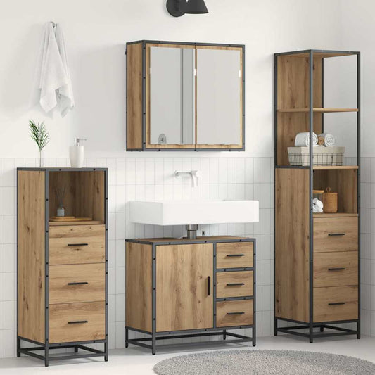 vidaXL Σετ Επίπλων Μπάνιου 4 τεμ. Artisan Oak Επεξεργασμένο Ξύλο
