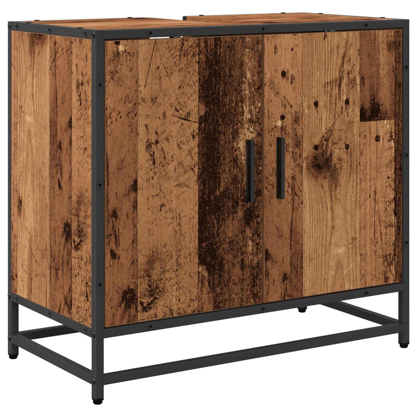 vidaXL Σετ Επίπλων Μπάνιου 2 τμχ. Παλιό Ξύλο 65 x 33 x 60 εκ