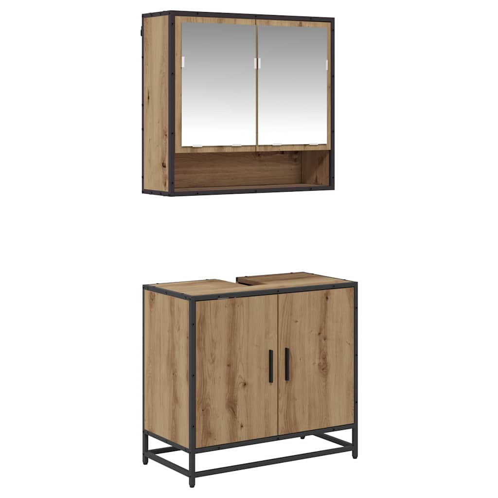 vidaXL Σετ Επίπλων Μπάνιου 2 pcs Artisan Oak Επεξεργασμένο ξύλο