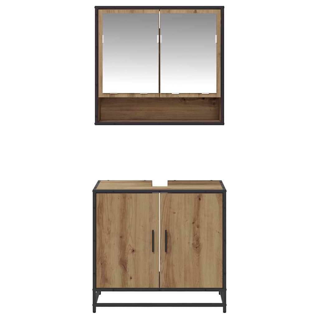 vidaXL Σετ Επίπλων Μπάνιου 2 pcs Artisan Oak Επεξεργασμένο ξύλο