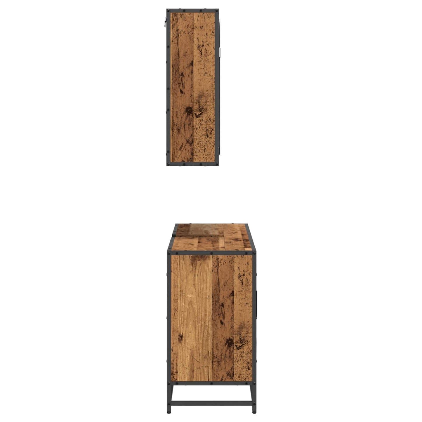 vidaXL Σετ Επίπλων Μπάνιου 2 τμχ. Παλιό Ξύλο 90 x 33 x 60 εκ.