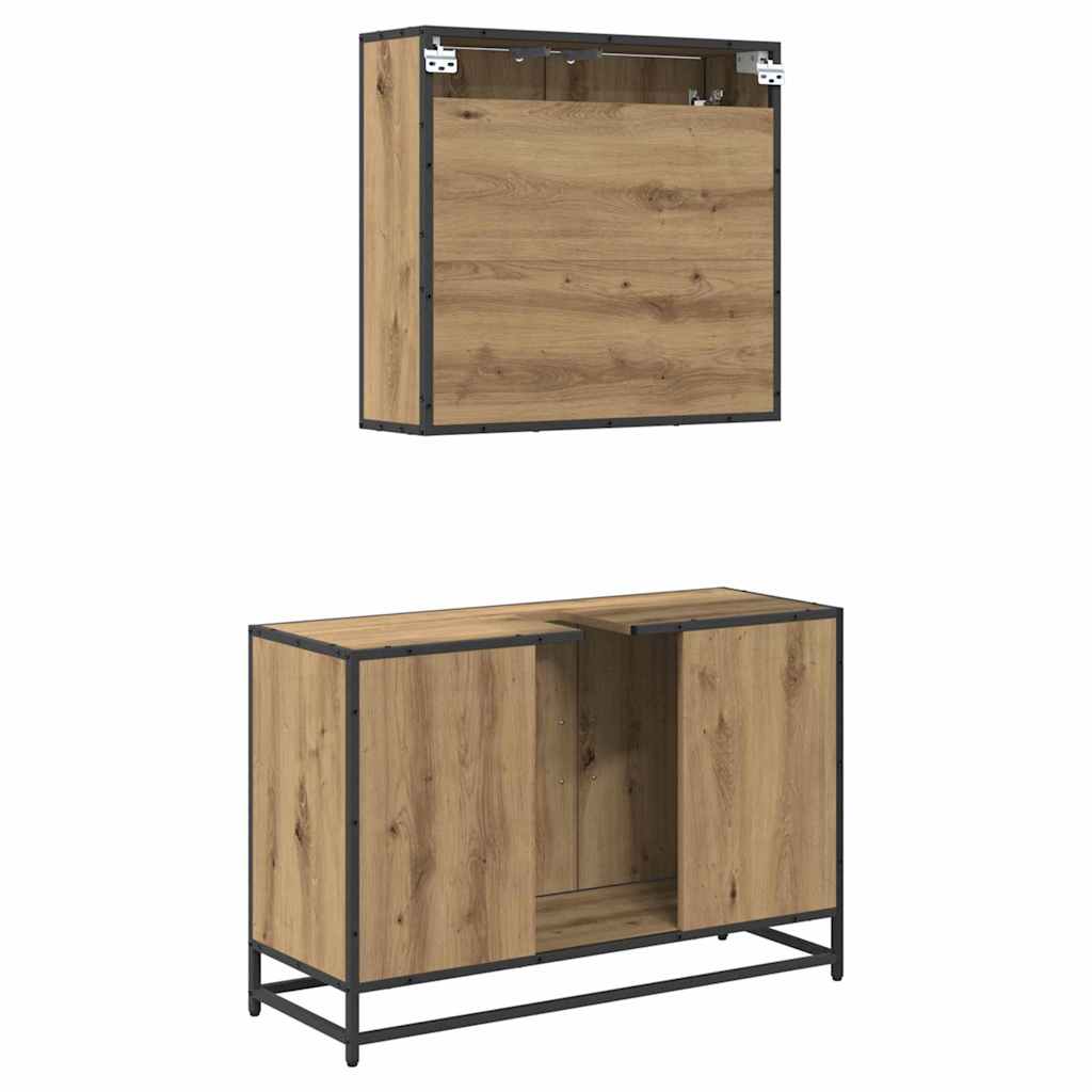 vidaXL Σετ Επίπλων Μπάνιου 2 pcs artisan δρυς 90 x 33 x 60 εκ.