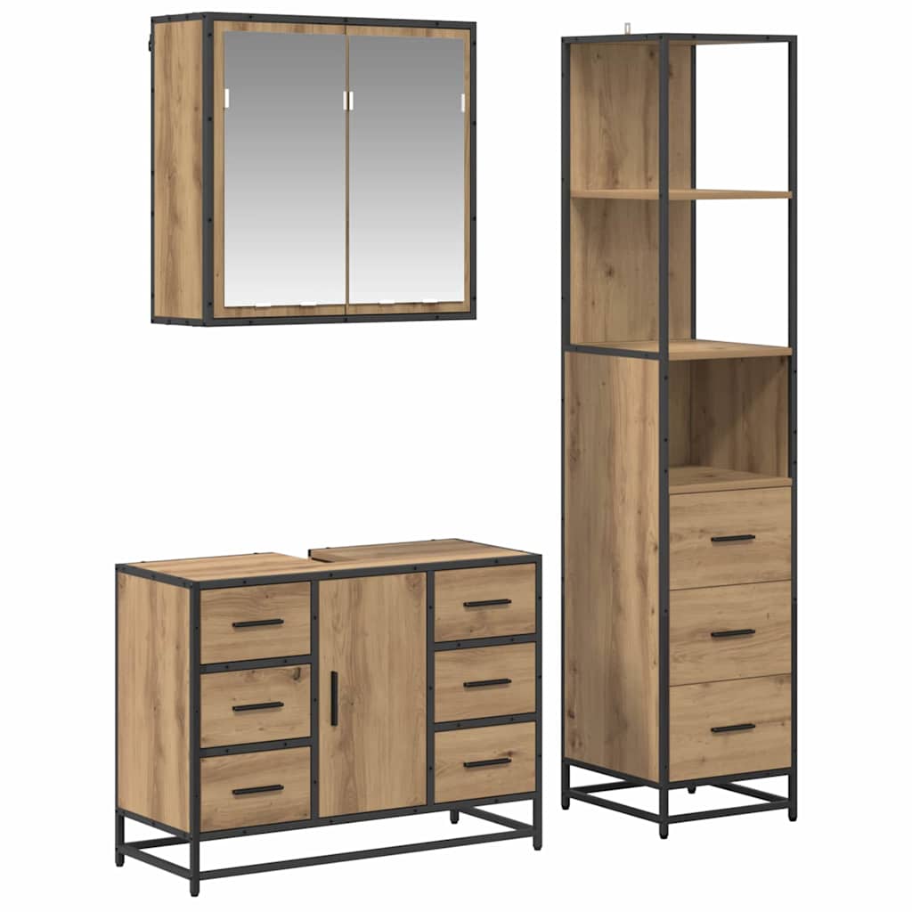 vidaXL Σετ Επίπλων Μπάνιου 3 τμχ. Artisan Oak 80 x 33 x 60 εκ