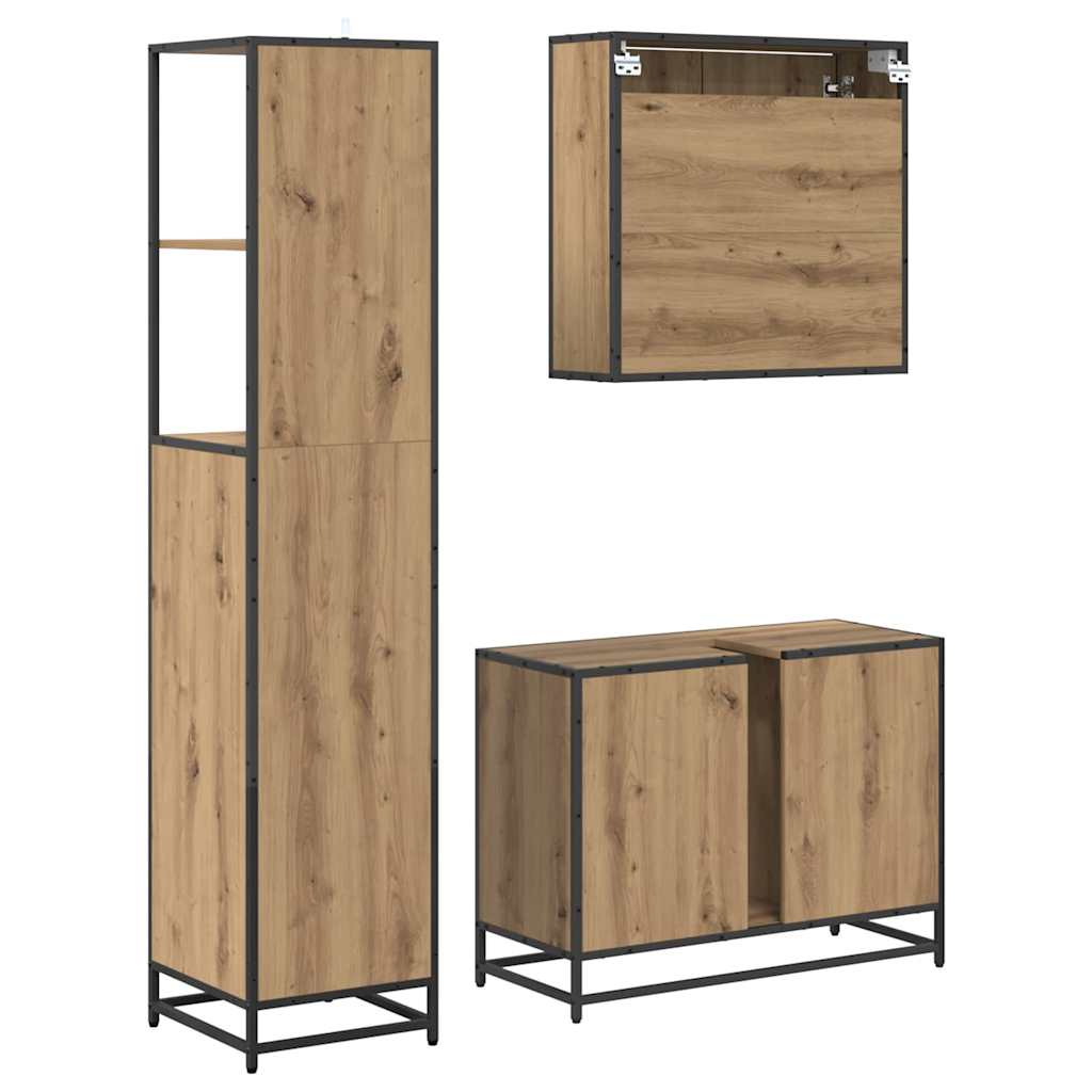 vidaXL Σετ Επίπλων Μπάνιου 3 τμχ. Artisan Oak 80 x 33 x 60 εκ
