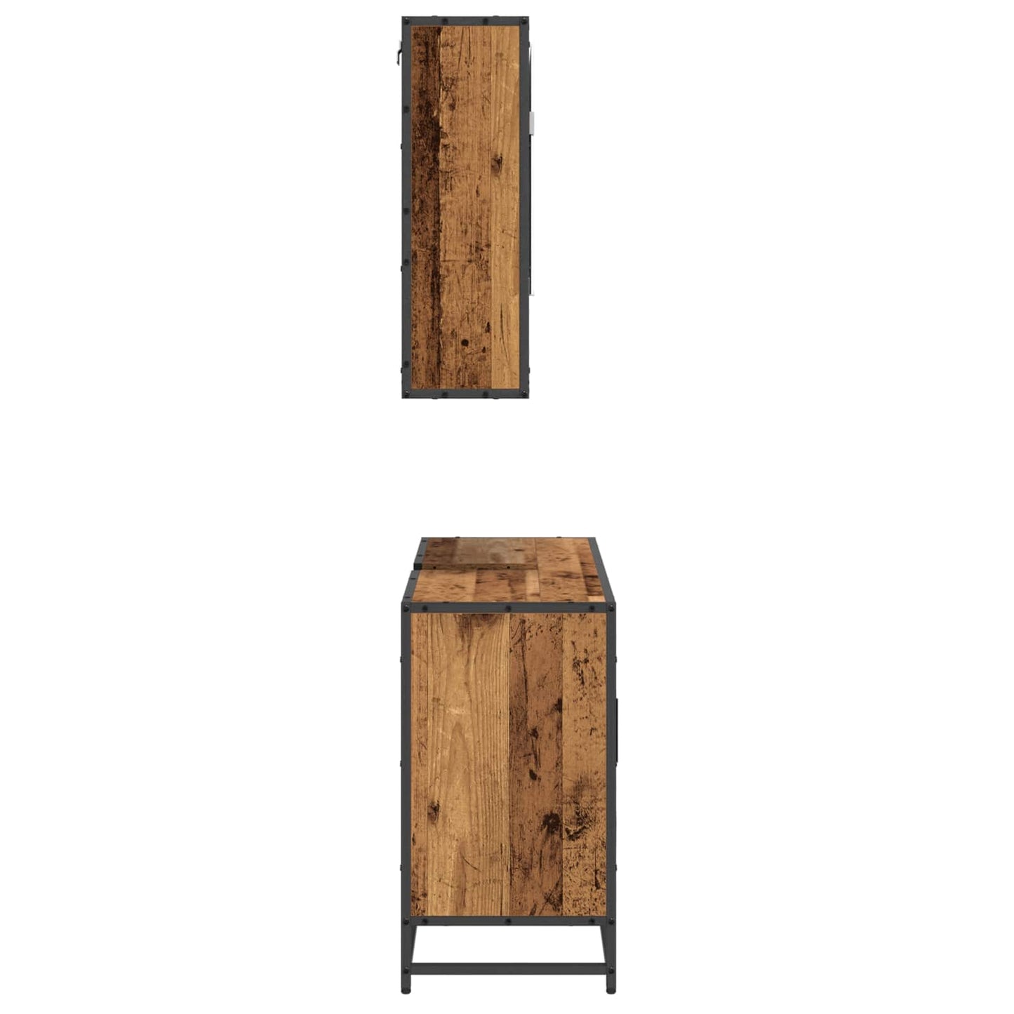 vidaXL Σετ Επίπλων Μπάνιου 2 τμχ. Παλιό Ξύλο 90 x 33 x 60 εκ.