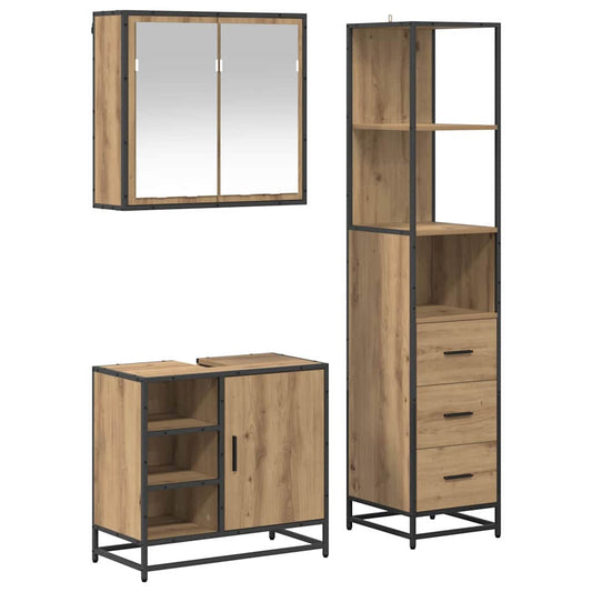 vidaXL Σετ Επίπλων Μπάνιου 3 τμχ. Artisan Oak 65 x 33 x 60 εκ