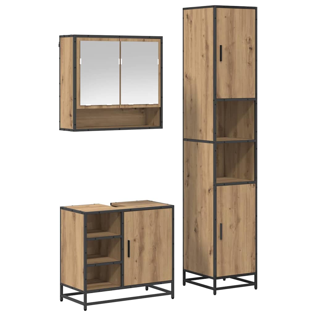 vidaXL Σετ Επίπλων Μπάνιου 3 τμχ. Artisan Oak