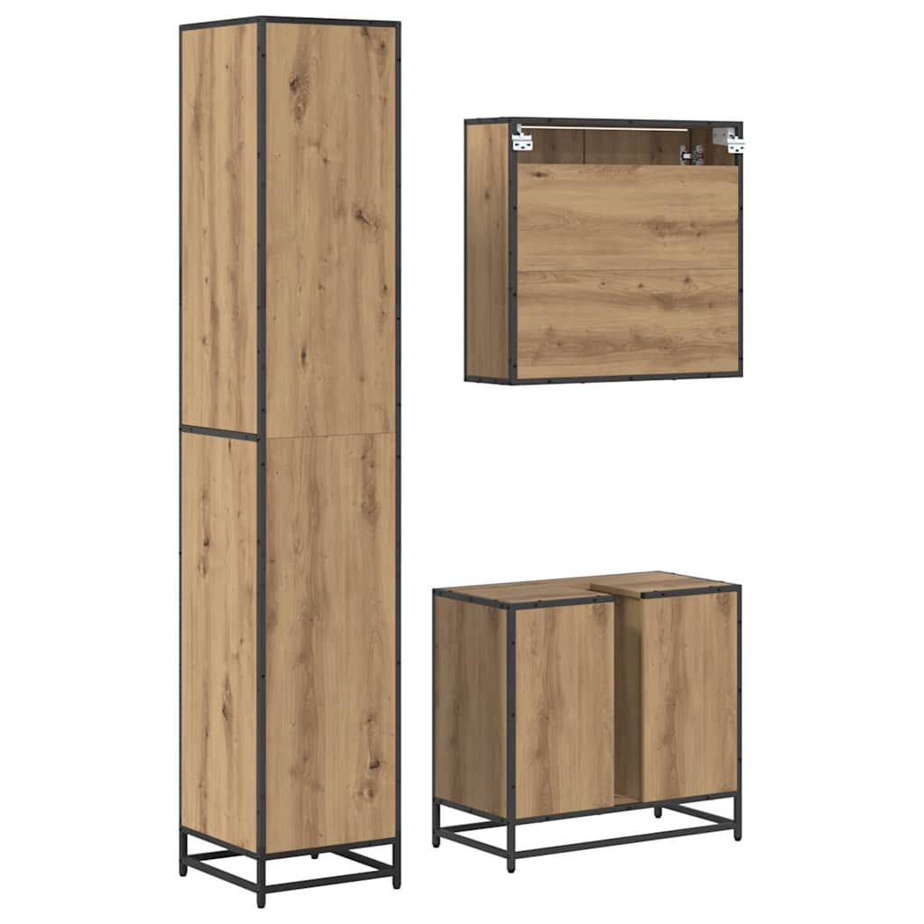 vidaXL Σετ Επίπλων Μπάνιου 3 τμχ. Artisan Oak