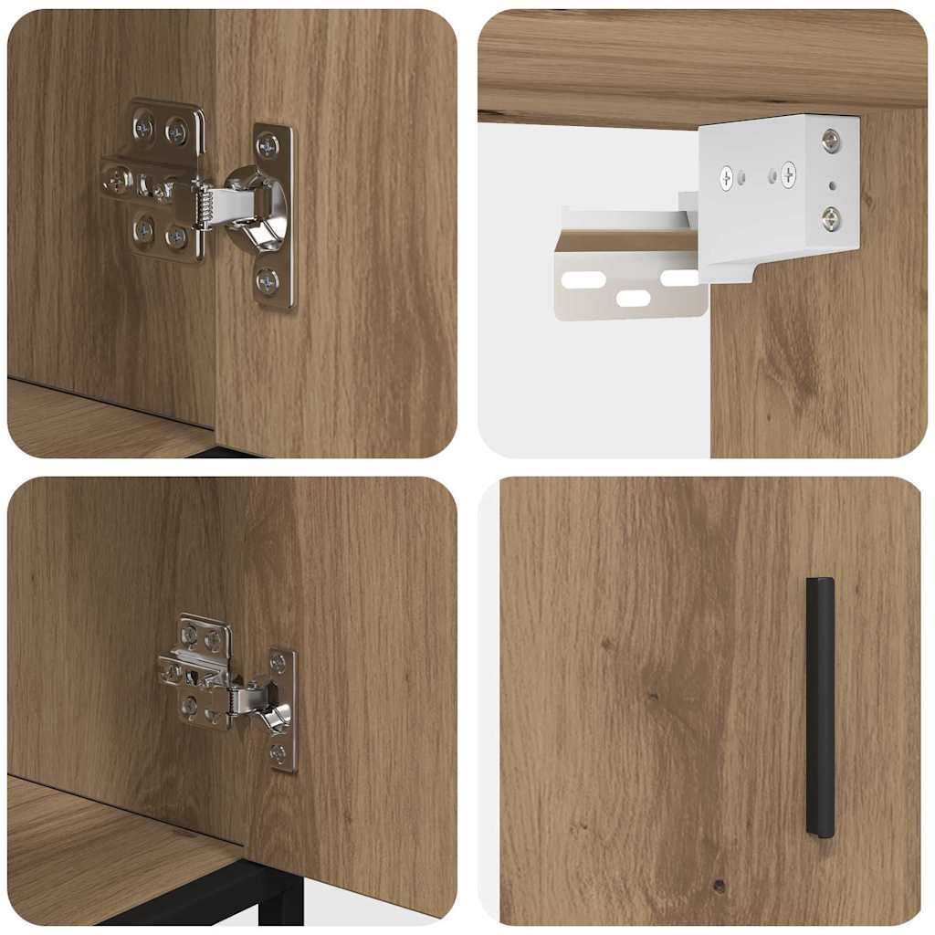 vidaXL Σετ Επίπλων Μπάνιου με πόρτα 3 pcs artisan δρυς 65 x 33 x 60 εκ