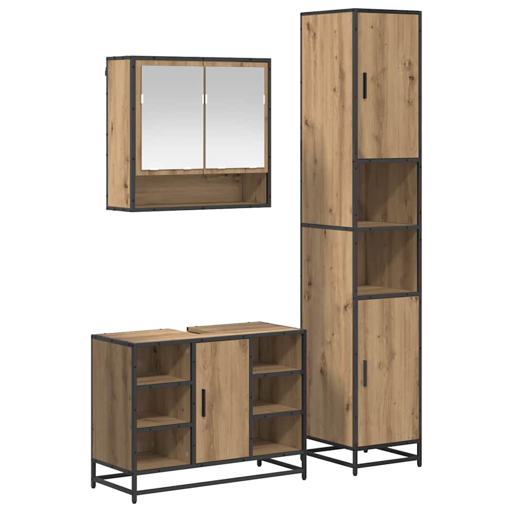 vidaXL Σετ Επίπλων Μπάνιου 3 τμχ. Artisan Oak