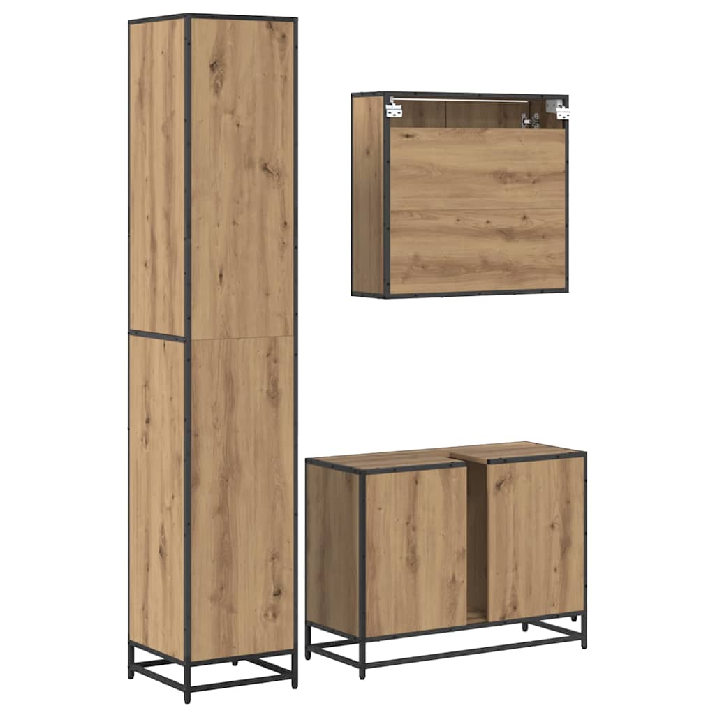 vidaXL Σετ Επίπλων Μπάνιου 3 τμχ. Artisan Oak